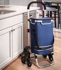 Carucior cumparaturi  Stairs Climber pliabil husa detasabila 3 roti  Metal/Poliester Albastru