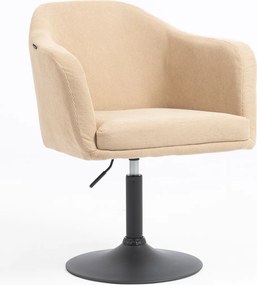 HR832N Scaun Catifea Reiată Premium culoare Bej Ghimbir cu Bază Neagră