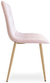 OFERTA Scaun de sufragerie din catifea roz deschis LIBRA Calitate II