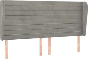 vidaXL Tăblie de pat cu aripioare gri deschis 203x23x118/128cm catifea