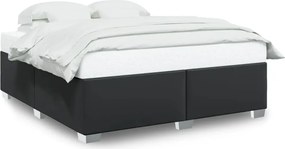 vidaXL Cadru de pat, negru, 200x200 cm, piele ecologică