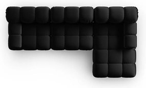 Canapea neagră cu tapițerie din catifea 285 cm Bellis – Micadoni Home