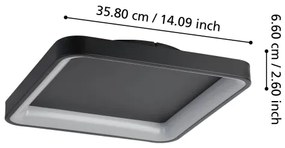 Plafonieră LED dimabilă Eglo 901252 LORETELLO LED/12W/230V negru + telecomandă