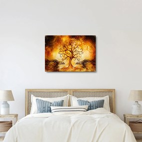Tablou natural abstract cu copac (70x50 cm)
