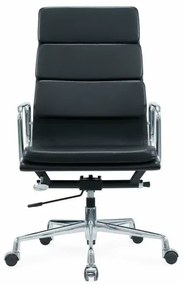 Scaun de birou ergonomic ,reglabil din piele ecologica si cadru din aluminiu ,culoare: negru  ,design modern și elegant ,calitate premium ,dimensiuni 590*500*1060-1150