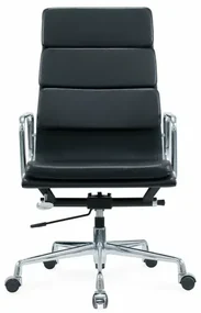 Scaun de birou ergonomic ,reglabil din piele ecologica si cadru din aluminiu ,culoare: negru  ,design modern și elegant ,calitate premium ,dimensiuni 590*500*1060-1150