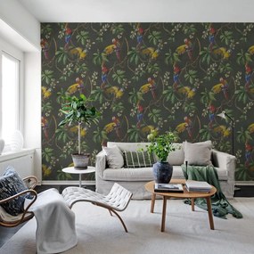 Fototapet, Parrots, Green, Rebel Walls