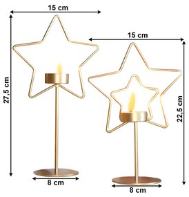 Sfeşnice metalice, set de 2, auriu, MERLEN