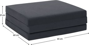 Saltea pliabilă, spumă, 65x180, gri, LEVI 65