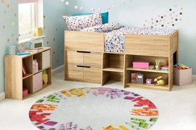 BAMBINO 38480 rotund covor lavabil Kit de construcție pentru copii anti-alunecare - gri / galben