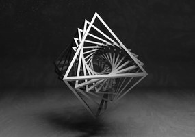 Fototapet - 3D geometrie (254x184 cm)