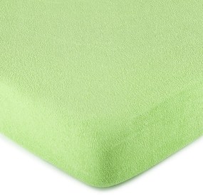 Cearșaf de pat 4Home, din frotir, verde, 90 x 200 cm, 90 x 200 cm