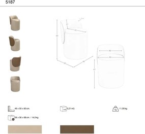 Taburete modern LUX piele sintetica Mink si Maro