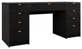 Masă de toaletă Rozoma Bis (Negru molet + auriu) . 1104582
