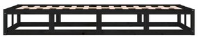 Cadru de pat mic Single 2FT6, negru, 75x190 cm, lemn masiv Negru, 75 x 190 cm