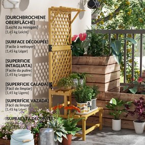 Outsunny Suport de plante din lemn cu spalier pentru plante | Aosom Romania