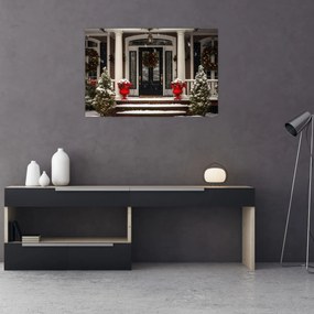 Tablou - Casa decorată de Crăciun (90x60 cm)