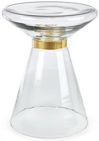Masuta de cafea transparenta/aurie din sticla si metal, ∅ 36 cm, Azmin Bizzotto