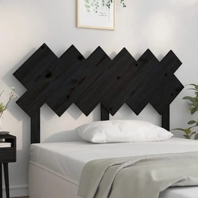 819219 vidaXL Tăblie de pat, negru, 132x3x81 cm, lemn masiv de pin