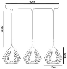 Lustră pe cablu CEED 3xE27/60W/230V