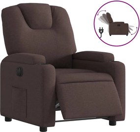 vidaXL Fotoliu rabatabil electric, maro închis, material textil