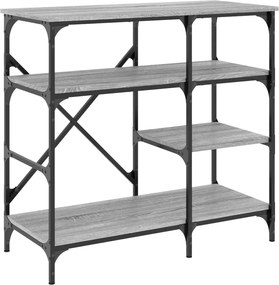 vidaXL Raft brutărie, gri sonoma, 90x40x84 cm, lemn prelucrat/metal