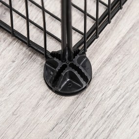 Pawhut Cușcă pentru Iepuri și Animale Mici cu 22 Panouri Modulare din Metal cu Ușă, 105x70x45 cm, Negru | Aosom Romania