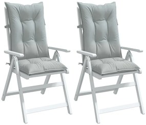 vidaXL Perne scaun cu spătar înalt 2 buc. melanj gri 120x50x7cm textil