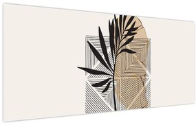 Tablou - Abstracție cu frunze tropicale N⁰1 (120x50 cm)
