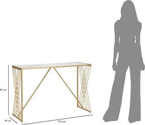 Consola Easy, Mauro Ferretti, 120x40x80 cm, fier, auriu