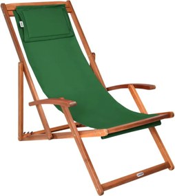 Șezlong de grădină SIENA, 65x87x102cm, verde Casaria