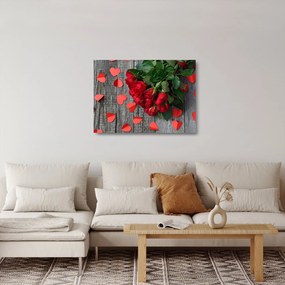 Tablou pe sticlă - cu buchet de flori (70x50 cm)