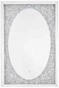 OGG22 - Oglinda 90x60 cm, pentru perete ornamentala dormitor, living - Argintie