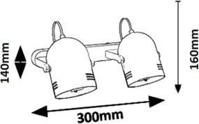 Rabalux 7013 - Lampă spot MINUET 2xE14/40W/230V