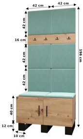 Set mobilier pentru hol Amanda 4 (Stejar artisan + gri închis). 1085887
