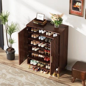 PANM5 - Pantofar 75 cm cu 6 rafturi, pantofare, depozitare pantofi, mobilier hol - Maro