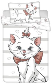 Lenjerie de pat pentru copii albă din bumbac pentru pătuț 100x135 cm Marie Cat "Bow" – Jerry Fabrics