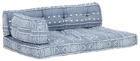 vidaXL Pernă de canapea din paleți, indigo, textil, petice