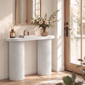 HOMCOM Consolă modernă îngustă cu spațiu ascuns, 103 cm, alb | Aosom Romania