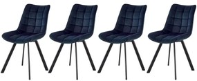 Set 4 scaune K332 velvet bleumarin