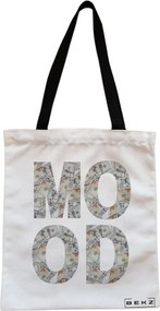 Sacosa de Panza pentru Cumparaturi, Geanta Tote, model Money Mood, Cu fermoar, 38x34.5 cm, Alba, BEKZ®