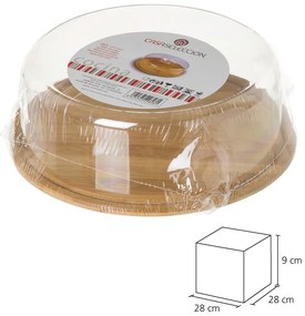 Tavă din bambus cu capac Casa Selección Bamboo, rotund