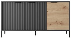 Dulap Rastafa 3D (Stejar artisan + Negru). 1071380