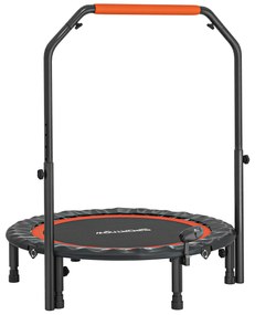 HOMCOM Trambulină Elastică Pliabilă cu Mâner Reglabil și Monitor LCD, Ø102x99-123 cm, Negru | Aosom Romania
