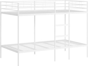 vidaXL Pat supraetajat fără saltea alb 100x200 cm oțel