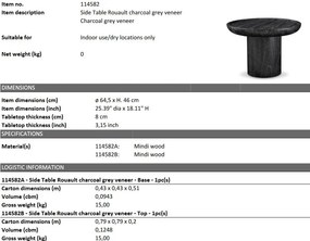 Masuta laterala design LUX Rouault, 64,5cm