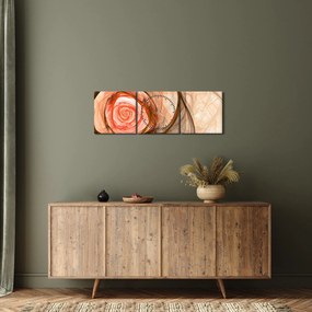 Tablou - Abstract trandafir roz cu fundal alb (cu ceas) (90x30 cm)
