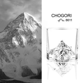 Set pahare pentru whisky LIITON L60300, Cristal, 250 ml, 2 buc, Fund 3D, Transparent