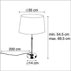 Lampă de masă aurie/bronz cu abajur din in alb 35 cm - Parte