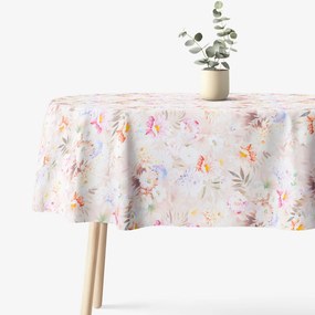 Goldea față de masă 100% bumbac deluxe - flori sălbatice - ovală 140 x 280 cm